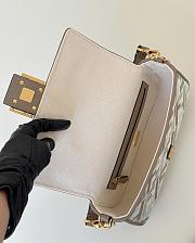 Fortok Fendi Baguette Jacquard FF Fabric Bag Grey/ Blue-tone Multicolor 27×6×14cm  - 6