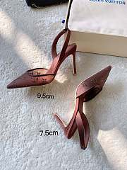 Fortok Louis Vuitton Gala Slingback Pumps Burgundy 9.5cm/7.5cm - 1