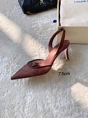 Fortok Louis Vuitton Gala Slingback Pumps Burgundy 9.5cm/7.5cm - 3