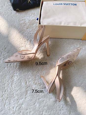 Fortok Louis Vuitton Gala Slingback Pumps Beige 9.5cm/7.5cm