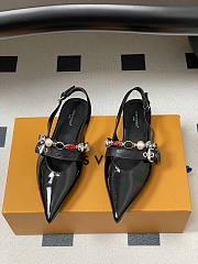 Fortok Louis Vuitton Vibe Slingback Ballerina Flats Patent Black  - 1