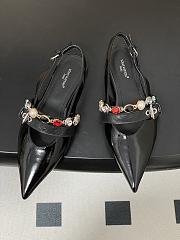 Fortok Louis Vuitton Vibe Slingback Ballerina Flats Patent Black  - 2