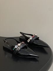 Fortok Louis Vuitton Vibe Slingback Ballerina Flats Patent Black  - 3