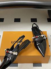 Fortok Louis Vuitton Vibe Slingback Ballerina Flats Patent Black  - 5