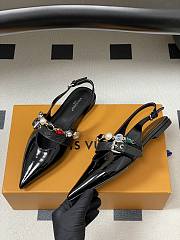 Fortok Louis Vuitton Vibe Slingback Ballerina Flats Patent Black  - 4