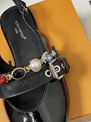 Fortok Louis Vuitton Vibe Slingback Ballerina Flats Patent Black  - 6