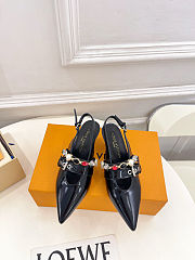 Fortok Louis Vuitton Vibe Slingback Ballerina Heels Black 5.5cm - 1