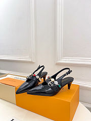 Fortok Louis Vuitton Vibe Slingback Ballerina Heels Black 5.5cm - 6