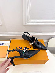 Fortok Louis Vuitton Vibe Slingback Ballerina Heels Black 5.5cm - 4