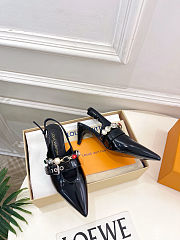 Fortok Louis Vuitton Vibe Slingback Ballerina Heels Black 5.5cm - 2