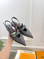 Fortok Louis Vuitton Vibe Slingback Ballerina Flats Grey - 2