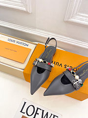 Fortok Louis Vuitton Vibe Slingback Ballerina Flats Grey - 5
