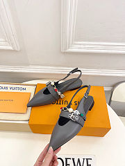 Fortok Louis Vuitton Vibe Slingback Ballerina Flats Grey - 3