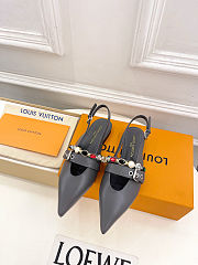 Fortok Louis Vuitton Vibe Slingback Ballerina Flats Grey - 4