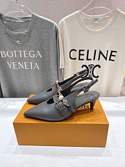 Fortok Louis Vuitton Vibe Slingback Ballerina Heels Grey 5.5cm - 3