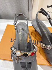 Fortok Louis Vuitton Vibe Slingback Ballerina Heels Grey 5.5cm - 2