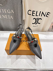 Fortok Louis Vuitton Vibe Slingback Ballerina Heels Grey 5.5cm - 4