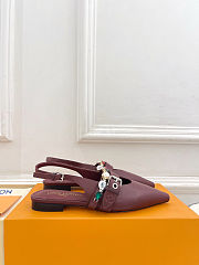 Fortok Louis Vuitton Vibe Slingback Ballerina Flats Burgundy - 6