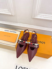 Fortok Louis Vuitton Vibe Slingback Ballerina Flats Burgundy - 3