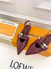 Fortok Louis Vuitton Vibe Slingback Ballerina Flats Burgundy - 2