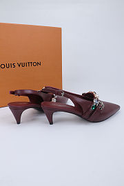 Fortok Louis Vuitton Vibe Slingback Ballerina Heels Burgundy 5.5cm - 6