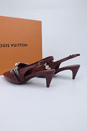 Fortok Louis Vuitton Vibe Slingback Ballerina Heels Burgundy 5.5cm - 3