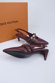 Fortok Louis Vuitton Vibe Slingback Ballerina Heels Burgundy 5.5cm - 2