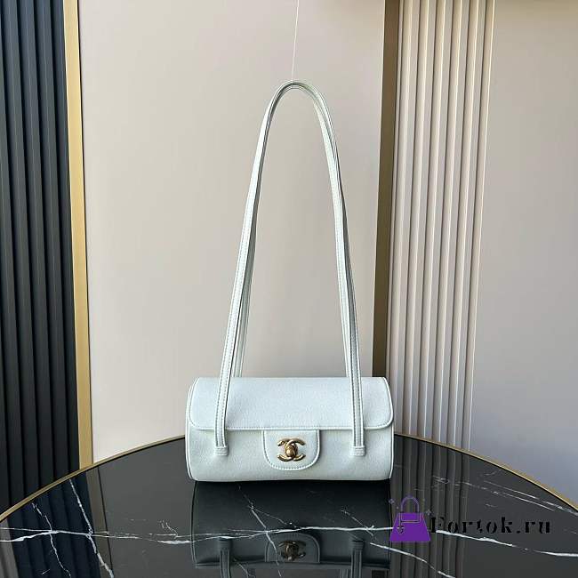 Fortok Chanel Preppy Coco Bag White 10×20.5x10cm - 1