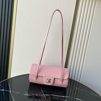 Fortok Chanel Preppy Coco Bag Pink 10×20.5x10cm