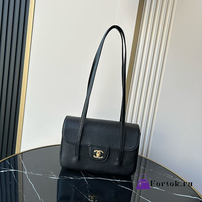 Fortok Chanel Preppy Coco Bowling Small Bag Black 15×22x7cm  - 1