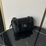 Fortok Chanel Preppy Coco Bowling Mini Bag Black 11.5×17x5cm - 5