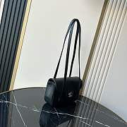 Fortok Chanel Preppy Coco Bowling Mini Bag Black 11.5×17x5cm - 3