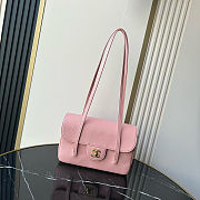 Fortok Chanel Preppy Coco Bowling Small Bag Pink 15×22x7cm - 1