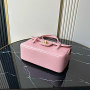 Fortok Chanel Preppy Coco Bowling Small Bag Pink 15×22x7cm - 4
