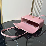 Fortok Chanel Preppy Coco Bowling Small Bag Pink 15×22x7cm - 5