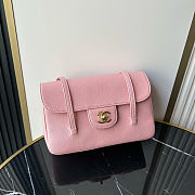 Fortok Chanel Preppy Coco Bowling Small Bag Pink 15×22x7cm - 6