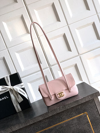 Fortok Chanel Preppy Coco Bowling Mini Bag Pink 11.5×17x5cm