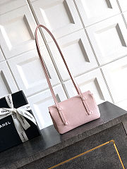 Fortok Chanel Preppy Coco Bowling Mini Bag Pink 11.5×17x5cm - 5