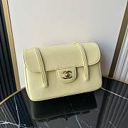 Fortok Chanel Preppy Coco Bowling Small Bag Yellow 15×22x7cm - 5