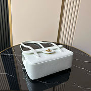 Fortok Chanel Preppy Coco Bowling Small Bag White 15×22x7cm - 5