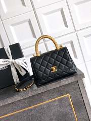 Fortok Chanel Coco Handle Bag Black 19cm  - 1