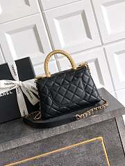 Fortok Chanel Coco Handle Bag Black 19cm  - 6