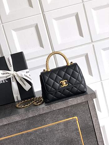 Fortok Chanel Coco Handle Bag Black 14cm 