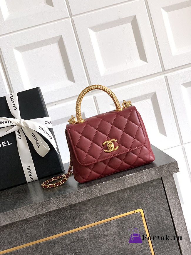 Fortok Chanel Coco Handle Bag Red 14cm - 1