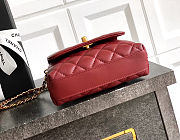 Fortok Chanel Coco Handle Bag Red 14cm - 5