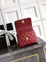 Fortok Chanel Coco Handle Bag Red 14cm - 4