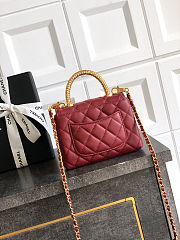 Fortok Chanel Coco Handle Bag Red 14cm - 2