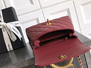 Fortok Chanel Coco Handle Bag Red 19cm - 6