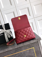 Fortok Chanel Coco Handle Bag Red 19cm - 3