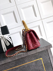 Fortok Chanel Coco Handle Bag Red 19cm - 2